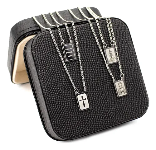 Kit com 2 escapulários Nossa Senhora, aço inox