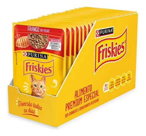 Ração úmida Friskies para gatos adultos, 15 sachês