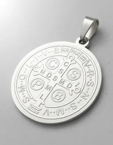 Medalha pingente São Bento dupla face, aço cirúrgico