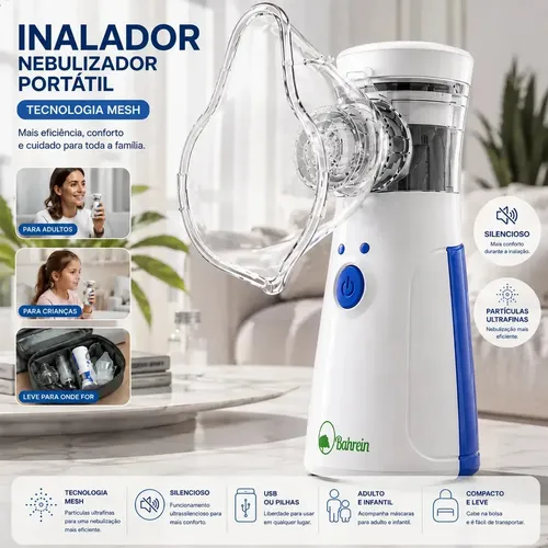 Inalador nebulizador portátil recarregável