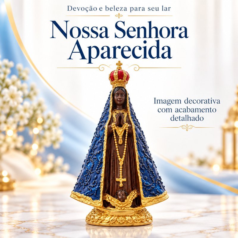 Estátua Nossa Senhora Aparecida 15 cm